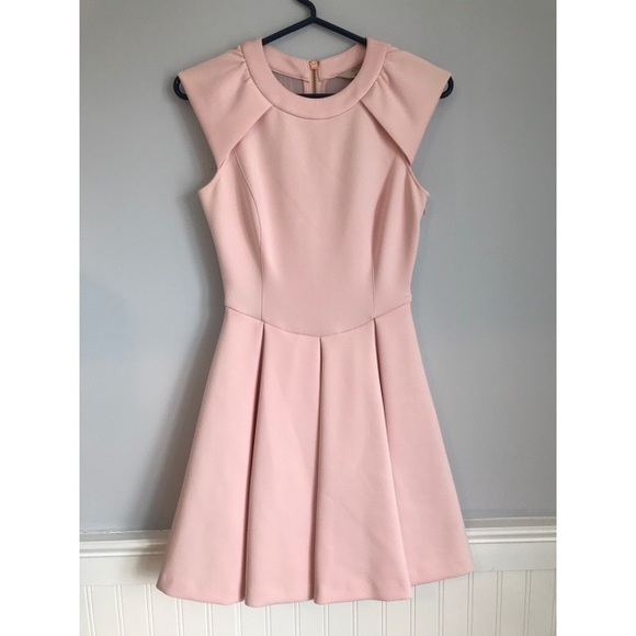 ted baker pink skater dress Ted Baker cap sleeve skater dress in colour pink /
